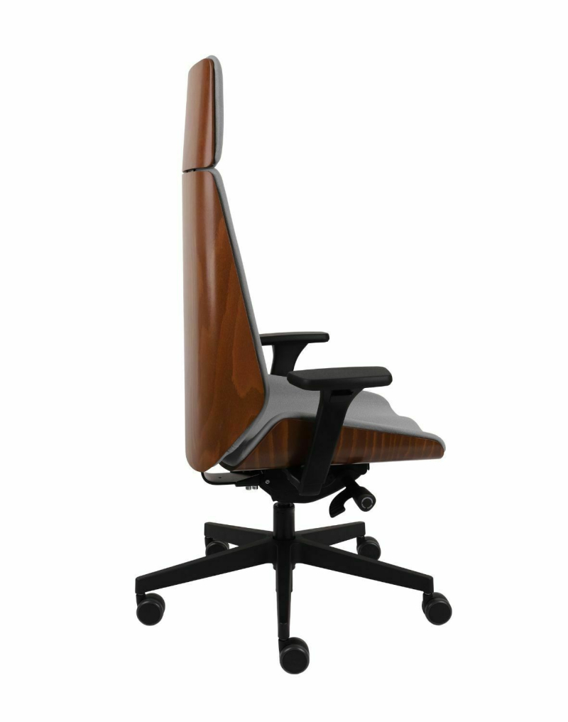 Fotel gabinetowy MOON WOOD HD BLACK/CHROME