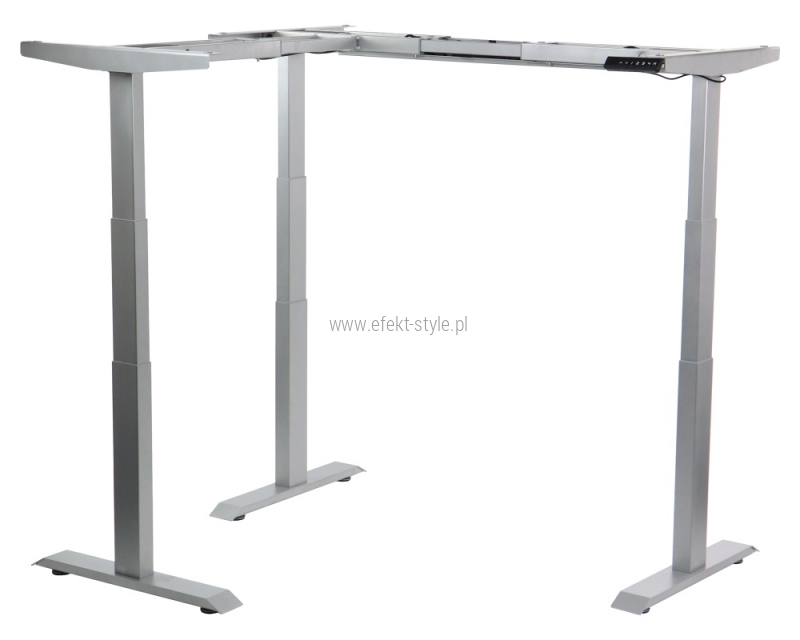 Stelaż UT04-3T/90A/A z elektryczną regulacją wysokości w zakresie 61,5-126,5 cm, 3 silniki/3 segmentowa kolumna, kolor aluminium