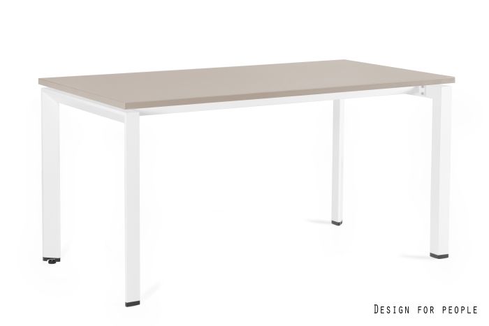 Biurko / Stół PASON Manager Desk 150x80 cm – Beżowy Blat / Biały Stelaż