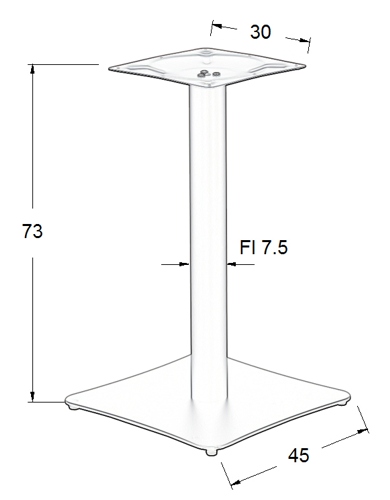 Podstawa do stolika SH-3060/B- wysokość 73cm 45x45cm