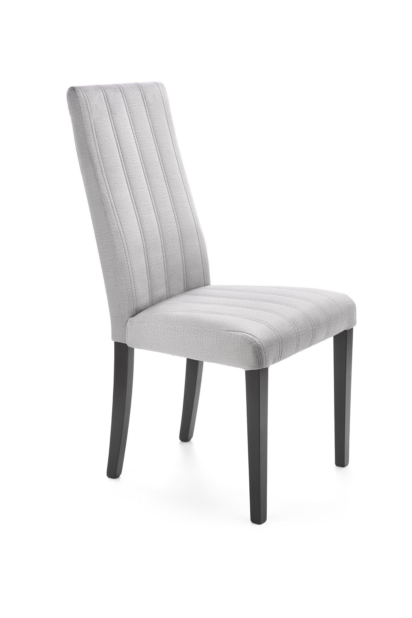DIEGO 2 krzesło czarny / tap. velvet pikowany Pasy - MONOLITH 85 (jasny popiel)