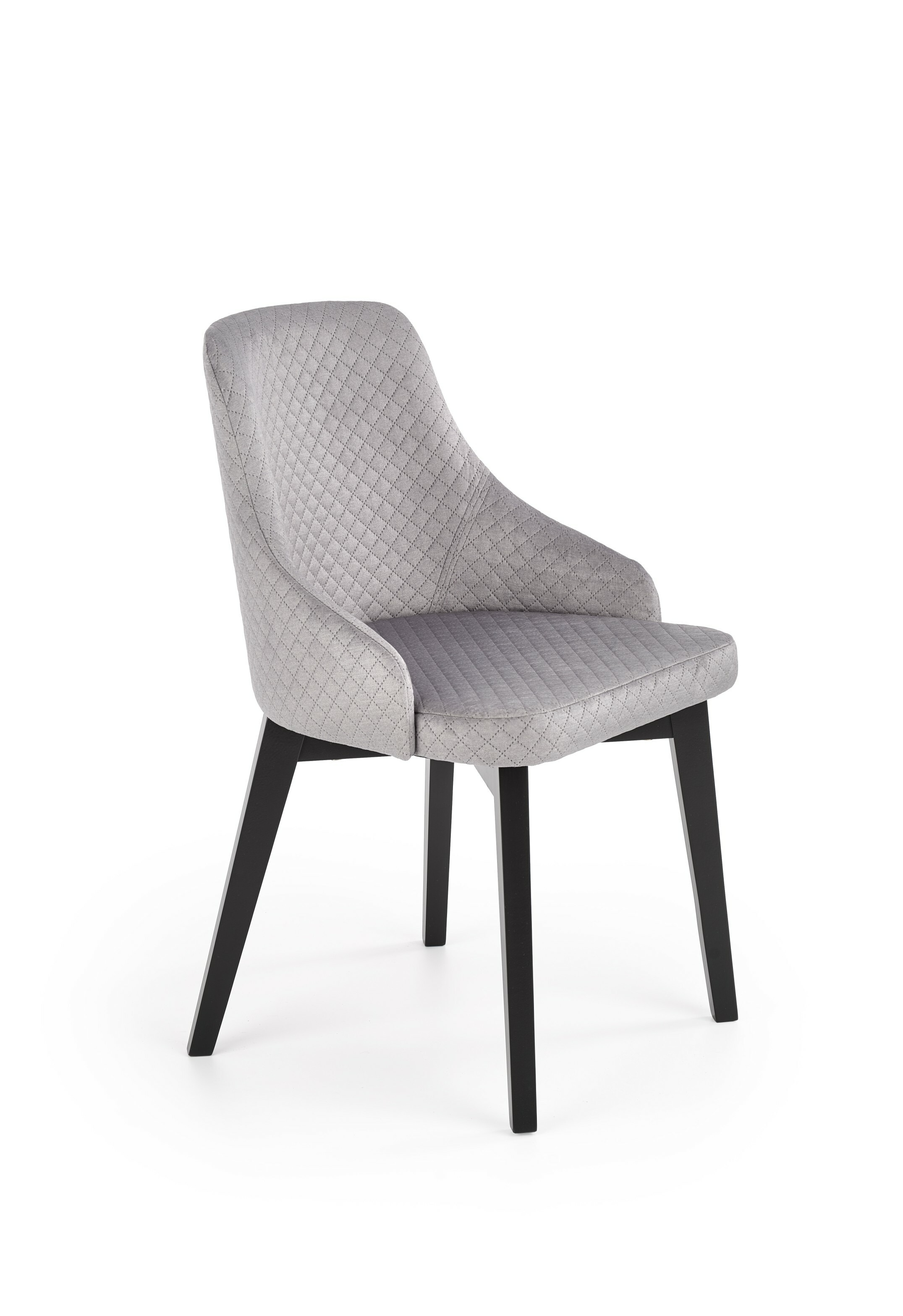 TOLEDO 3 krzesło czarny / tap. velvet pikowany Karo 4 - MONOLITH 85 (jasny popiel) (1p=1szt)