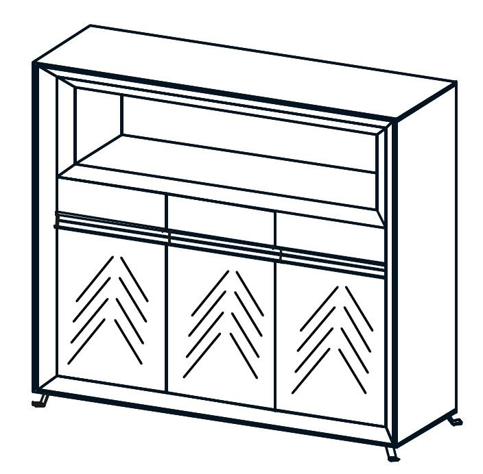 Komoda CHEVRON CN6/ 144x40x122h 