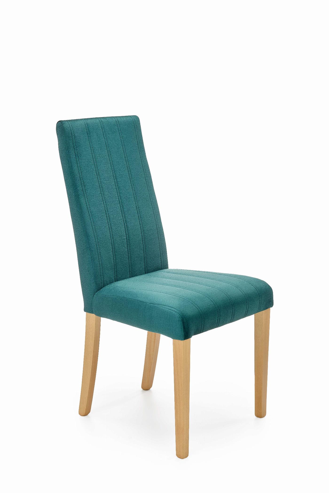 DIEGO 3 krzesło dąb miodowy / tap. velvet pikowany Pasy - MONOLITH 37 (ciemny zielony)