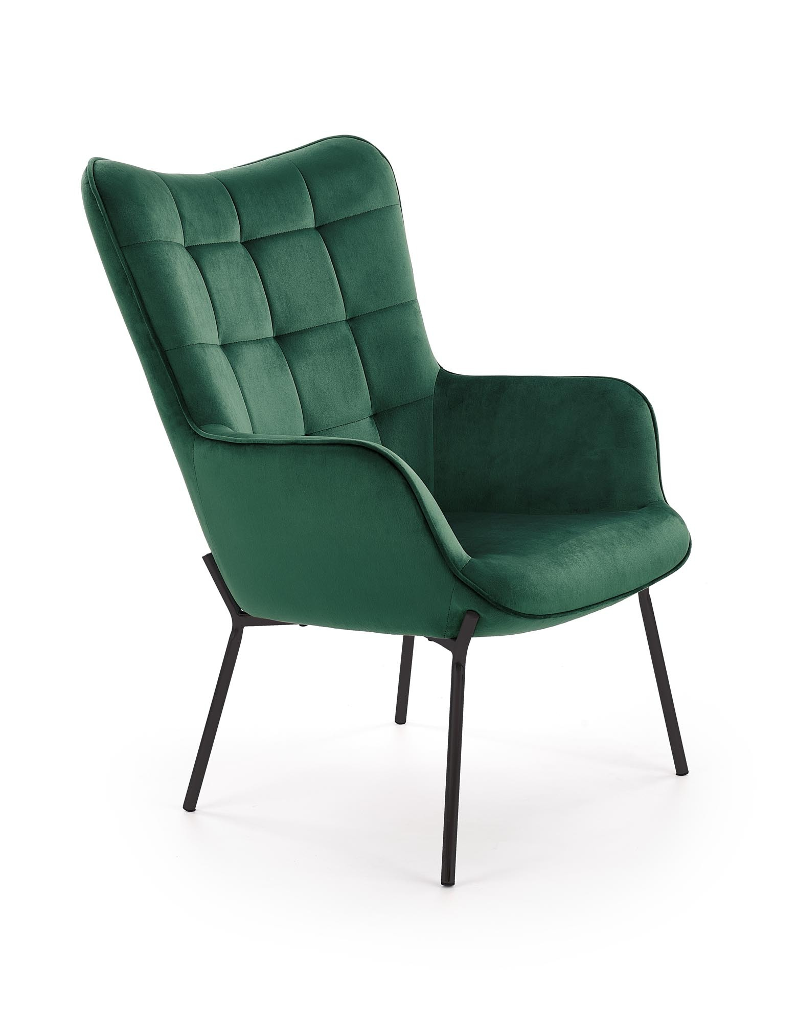 CASTEL fotel wypoczynkowy czarny / ciemny zielony