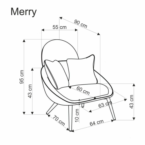 MERRY fotel wypoczynkowy, kremowy MERRY fotel wypoczynkowy, kremowy