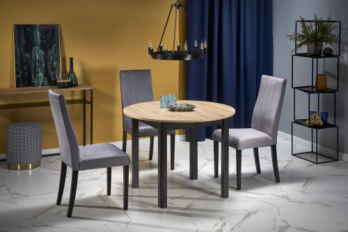 RINGO stół kolor blat dąb artisan, nogi - czarny (102-142x102x76 cm) RINGO stół kolor blat dąb artisan, nogi - czarny (102-142x102x76 cm)