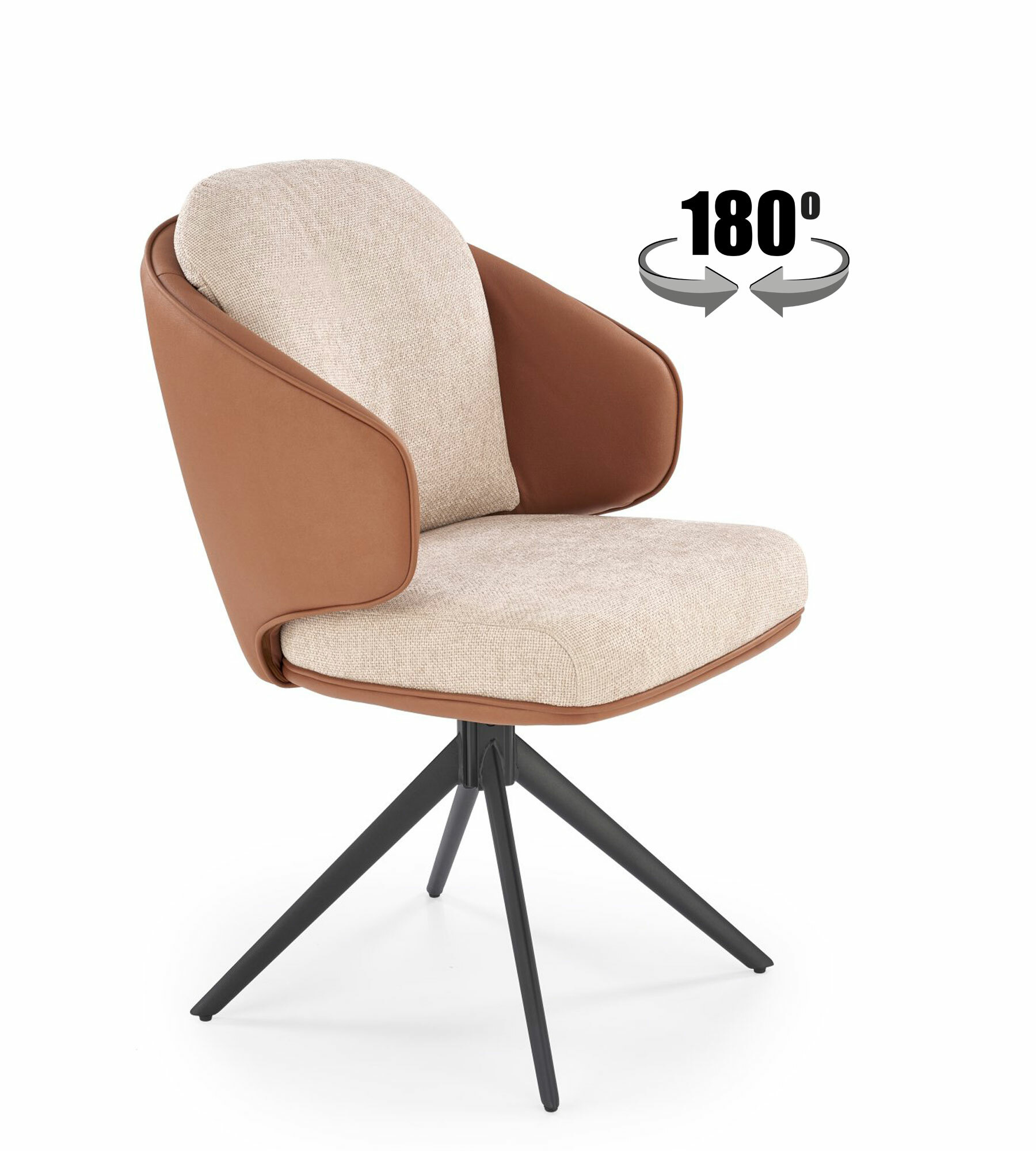 K554 krzesło brązowy / beżowy z funkcją obrotu