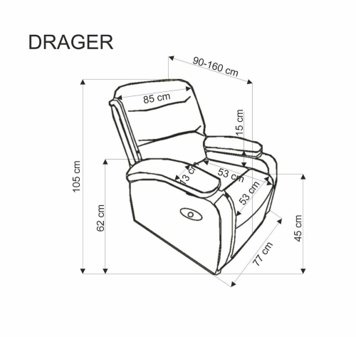 DRAGER fotel wypoczynkowy czarny DRAGER fotel wypoczynkowy czarny