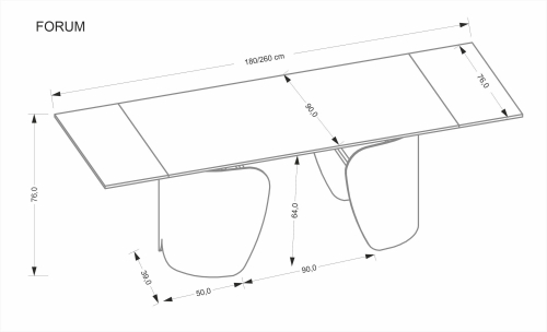 FORUM stół rozkładany, czarny marmur / czarny FORUM stół rozkładany, czarny marmur / czarny