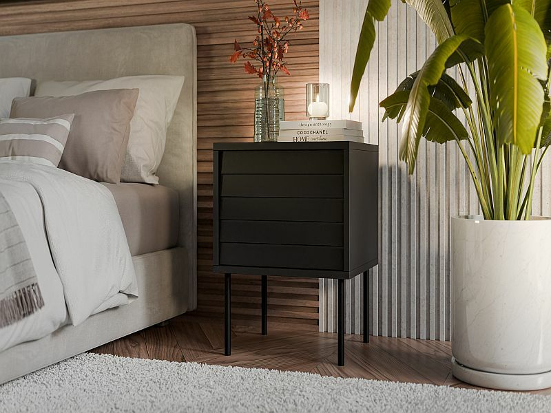 CORTINA szafki nocne czarny/czarny ( 2 szt.=1 p. )