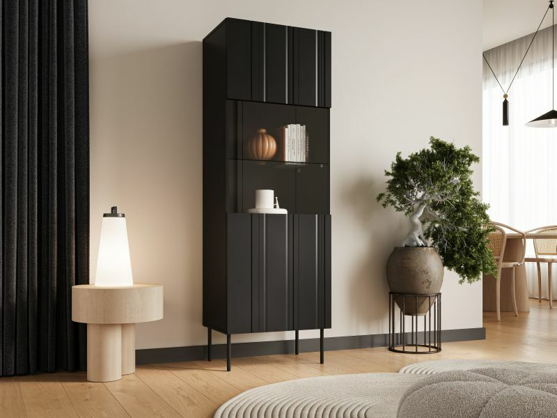 ISLA witryna 60 czarny mat ( 1 szt.=2 p. )