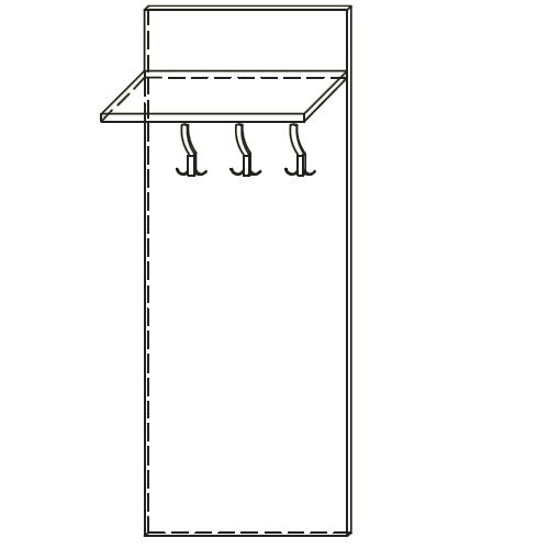 Wieszak naścienny WS 50x130h