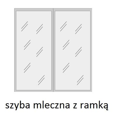 Szafa biurowa aktowa PS10 40X39X183H ze szkłem - szyby mleczne w ramce