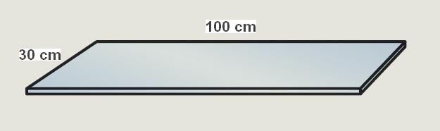 Blat szklany nadstawki Salva SV 100/101/102/103/104/105/106/300 - Blat szklany o szerokości 100 cm