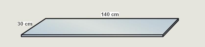 Blat szklany nadstawki Salva SV 100/101/102/103/104/105/106/300 - Blat szklany o szerokości 140 cm