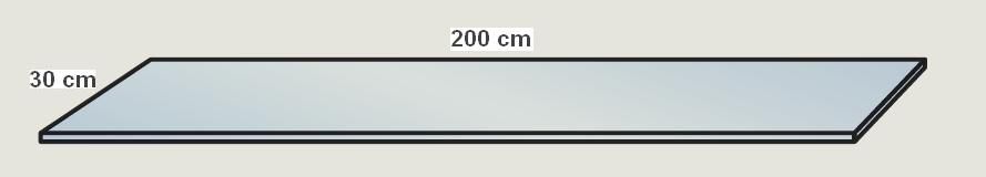 Blat szklany nadstawki Salva SV 100/101/102/103/104/105/106/300 - Blat szklany o szerokości 200 cm