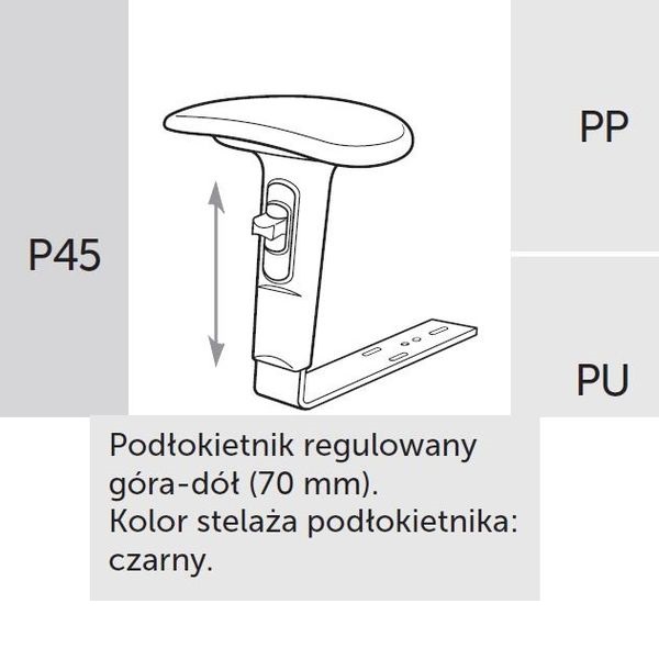Fotel Biurowy obrotowy PLAYA 12SL - z zagłówkiem - P45 PU