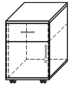 Kontener mobilny K1 prawy bądź lewy 43x50x62h - K1L lewa