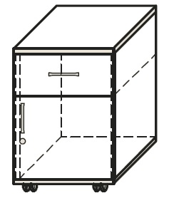 Kontener mobilny K1 prawy bądź lewy 43x50x62h - K1P prawa