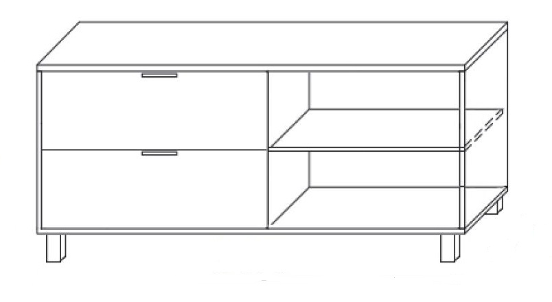 Kontener podporowy KP1 prawy lub lewy 140x45x66h - KP1 LEWY