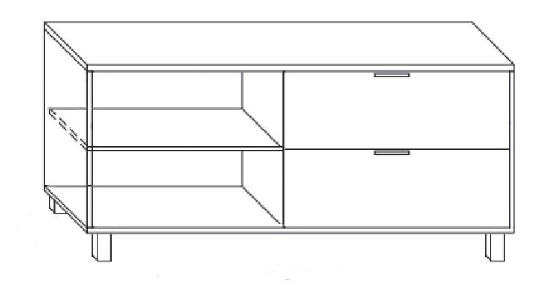 Kontener podporowy KP1 prawy lub lewy 140x45x66h - KP1 PRAWY