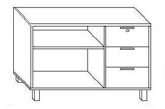 Kontener podporowy KP2 prawy lub lewy 120x45x66h - KP2 PRAWY