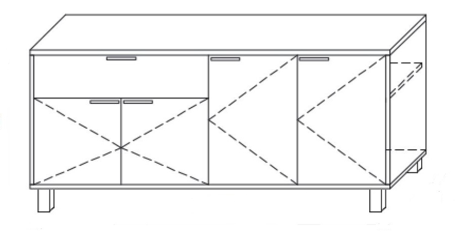 Kontener podporowy KP3 prawy lub lewy 160x45x66h - KP3 LEWY