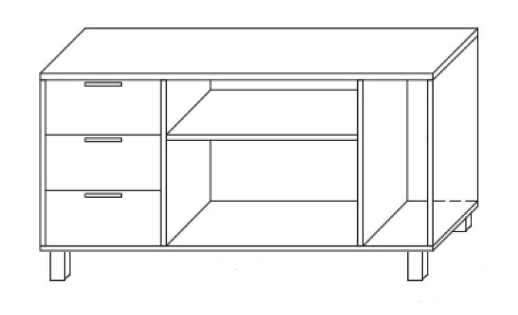 Kontener podporowy KP4 prawy lub lewy 140x45x66h - KP4 LEWY