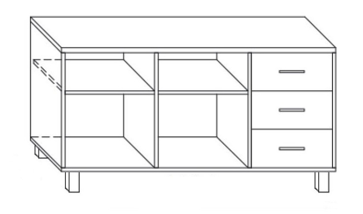 Kontener stacjonarny K5 prawy bądź lewy 43x50x76h - KP5 PRAWY