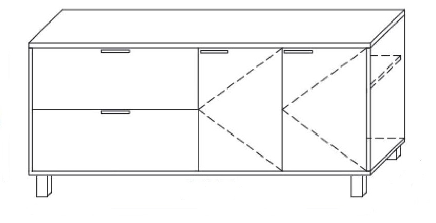 Kontener podporowy KP6 prawy lub lewy 160x45x66h - KP6 LEWY