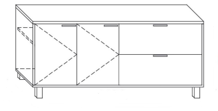 Kontener podporowy KP6 prawy lub lewy 160x45x66h - KP6 PRAWY