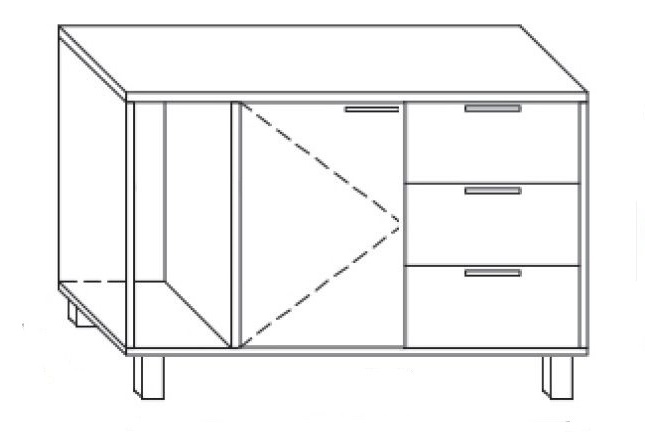 Kontener podporowy KP7 prawy lub lewy 110x45x66h - KP7 PRAWY