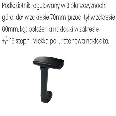  Fotel biurowy COCO BS CHROME - R1 czarny - regulacja w 3 płaszczyznach