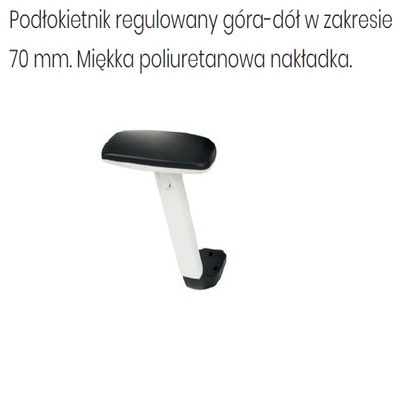  Fotel biurowy COCO WS HD WHITE - R6 biały-regulacja góra-dół