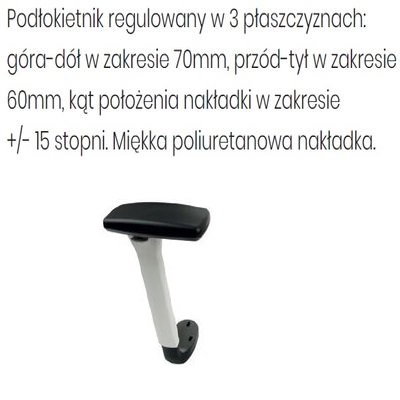 Fotel biurowy COCO WS HD CHROME - R1 biały - regulacja w 3 płaszczyznach