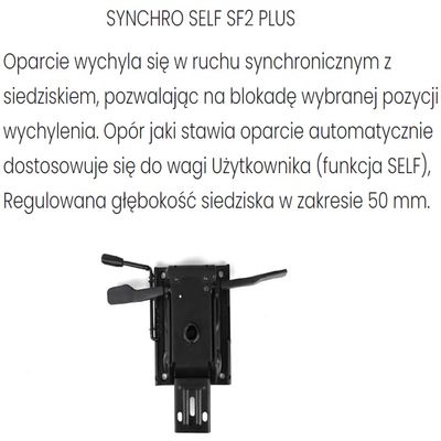 Fotel Biurowy obrotowy COCO BS HD BLACK - Synchroniczny Self SF2 Plus