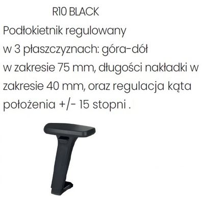 Fotel biurowy NODI BS BLACK - R10 czarny - dostępne po 15.04.2024