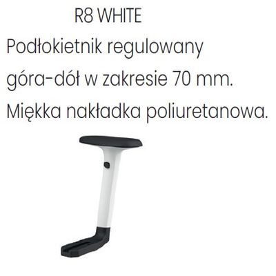  Fotel biurowy NODI WS HD WHITE - R8 biały - regulacja góra-dół
