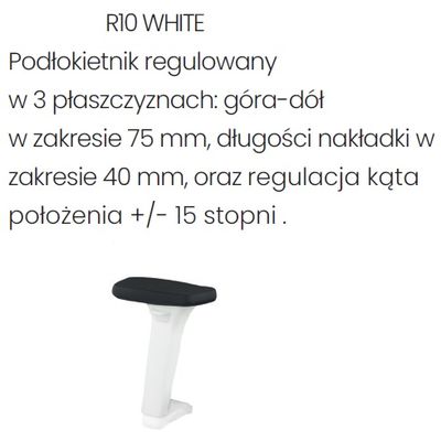 Fotel biurowy MAXPRO WT HD white/chrome  - R10 biały - regulacja w 3 płaszczyznach