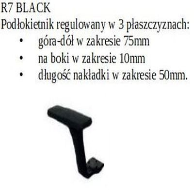 Fotel biurowy MAXPRO BS HD black/chrome - R7 czarny regulacja w 3 płaszczyznach