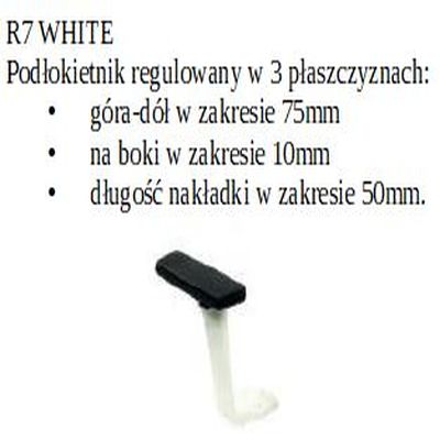 Fotel biurowy MAXPRO WS white/chrome - R7 biały regulacja w 3 płaszczyznach