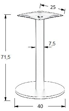 Podstawa do stolika SH-2010-1/B  fi 40 cm, wys. 71,5 cm