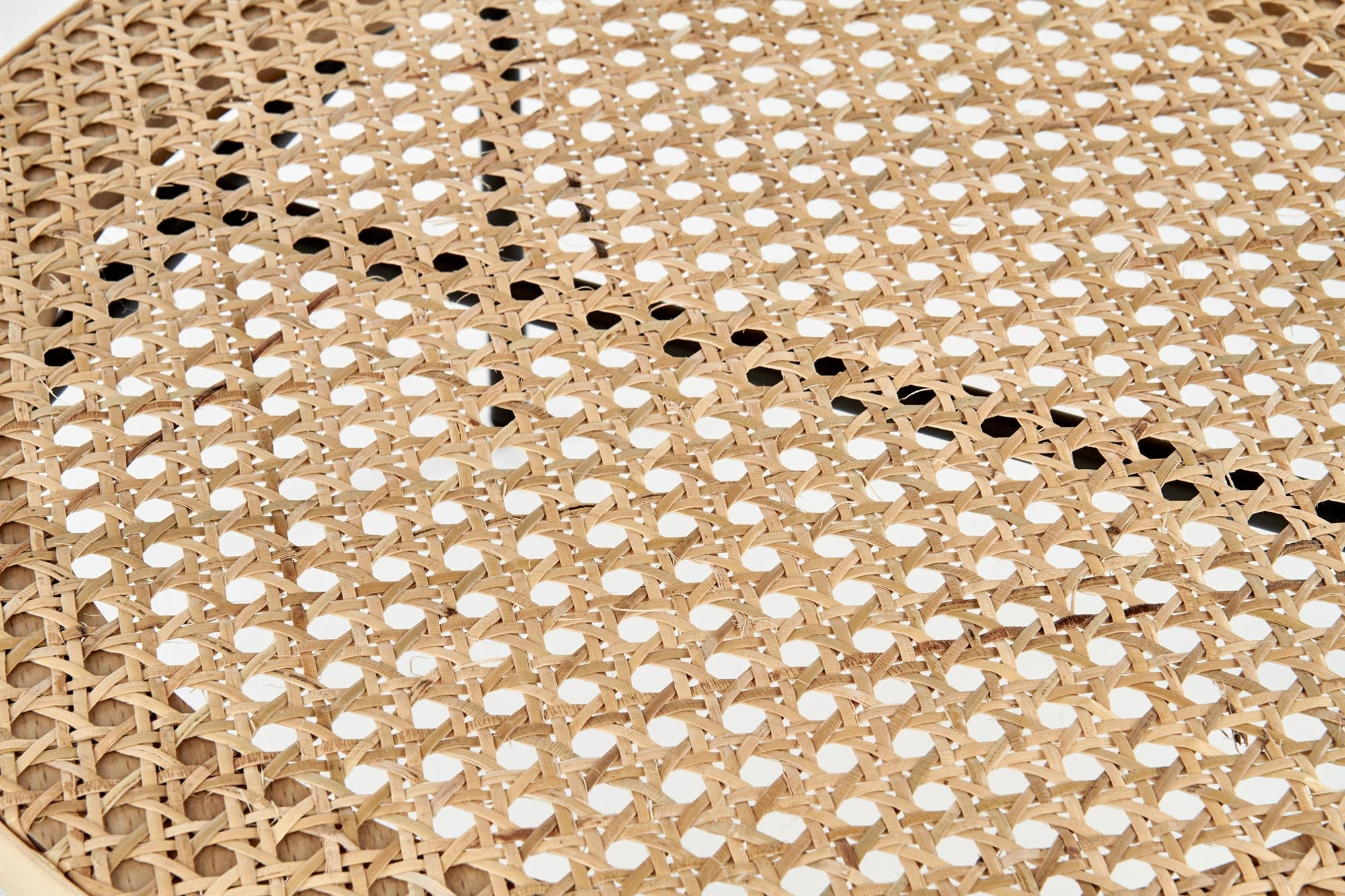 KAMPA ława czarny / rattan naturalny