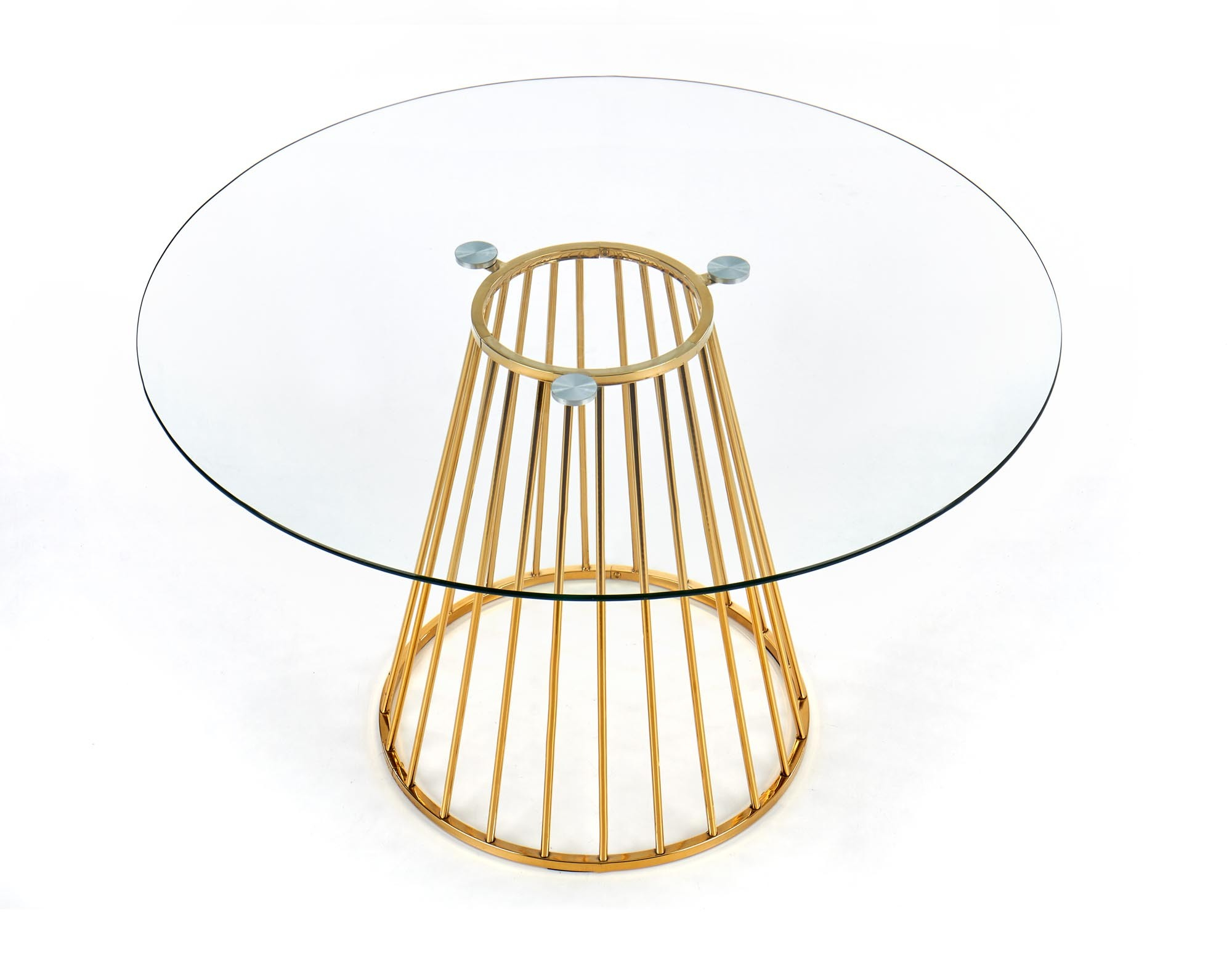 LIVERPOOL stół, blat - transparentny, nogi - złoty