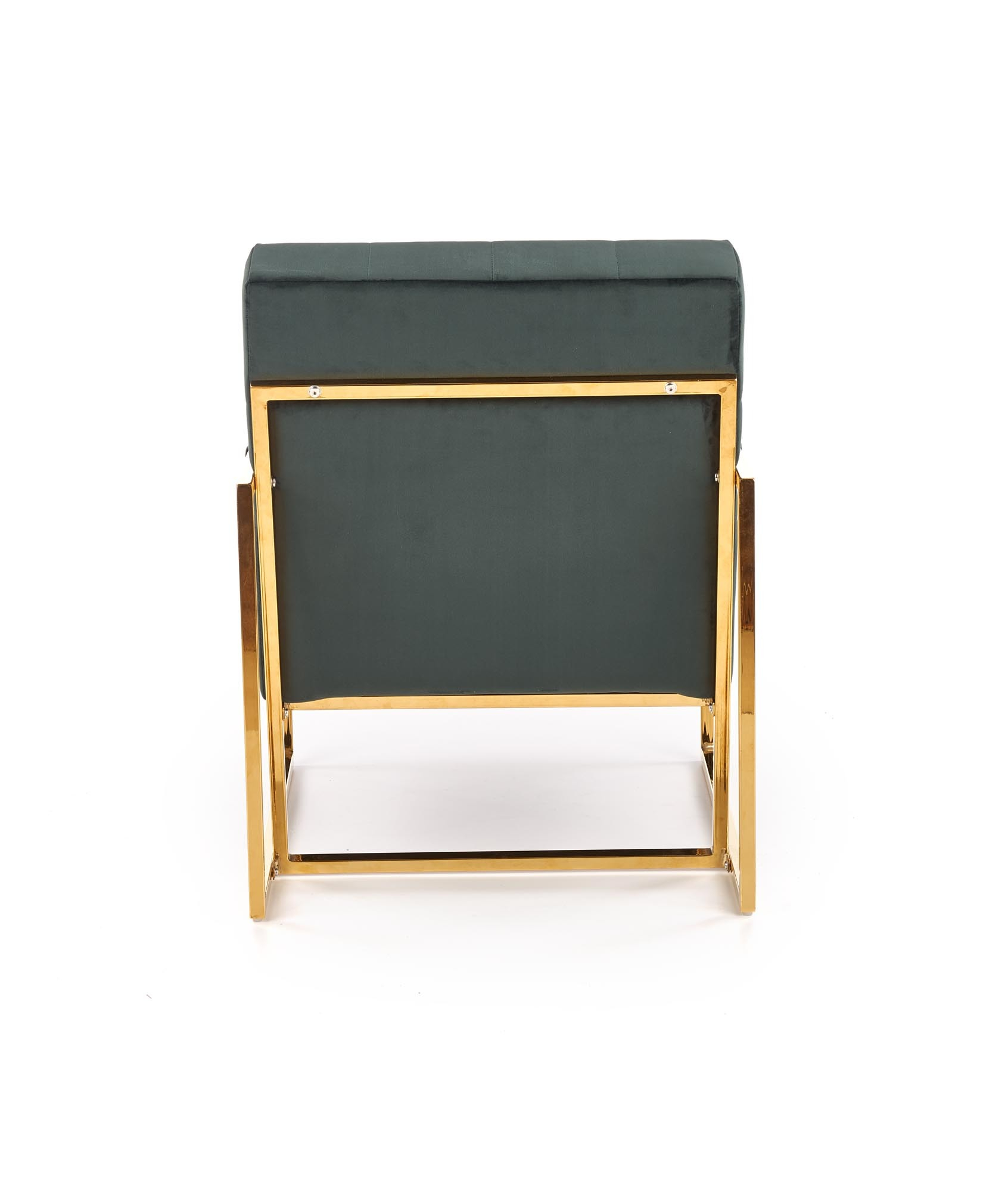 PRIUS fotel wypoczynkowy, tapicerka - ciemny zielony, stelaż - złoty