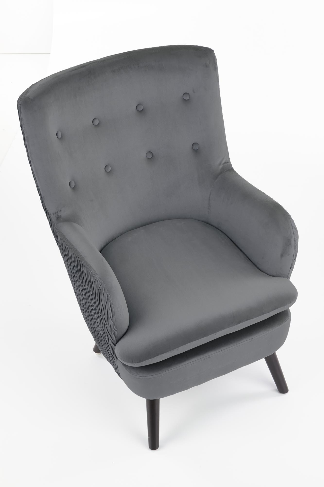RAVEL fotel wypoczynkowy popielaty / czarny