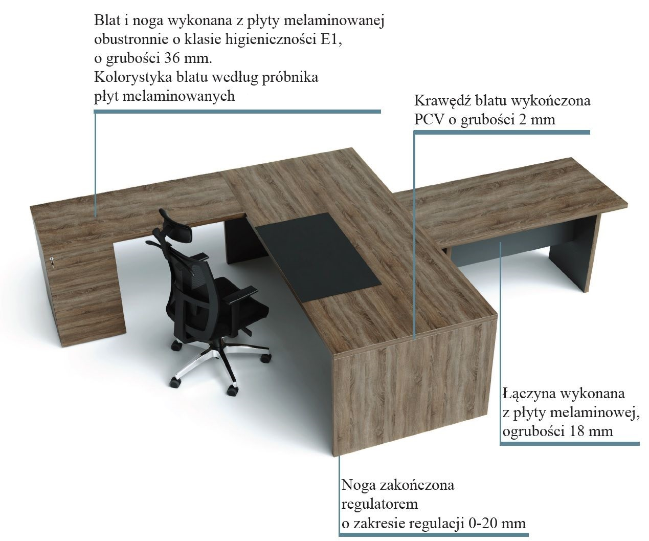 Stół konferencyjny CLASSIC CS4 140x70x76h