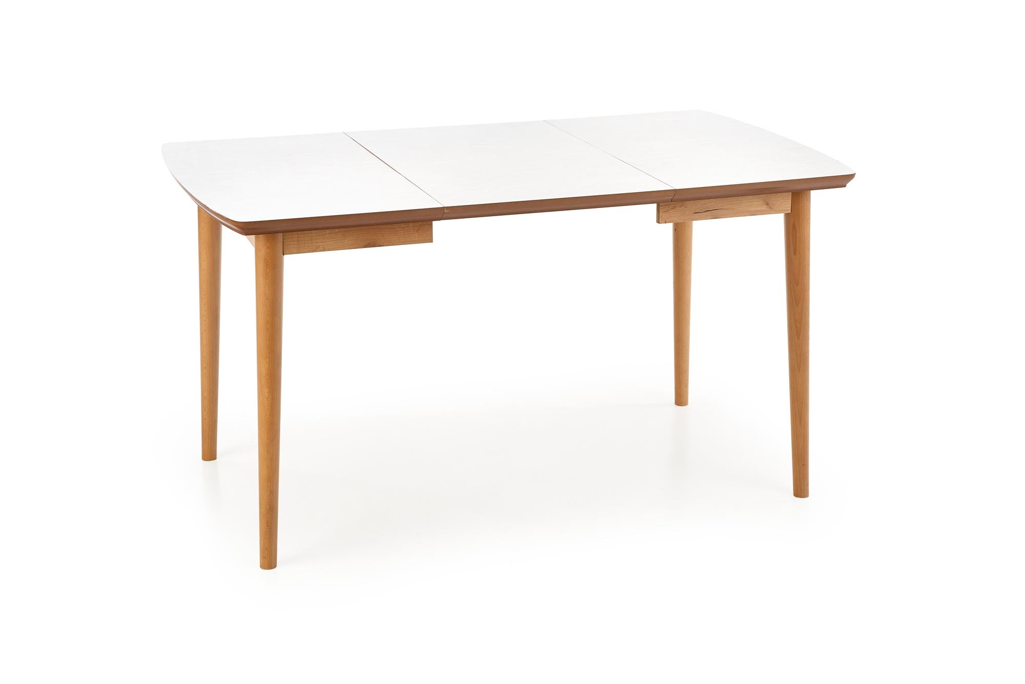 BRADLEY stół kolor blat - biały mat, nogi - dąb lefkas (140-185x80x75 cm) (1p=1szt)