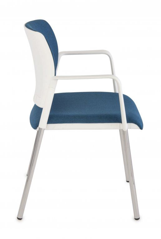 Krzesło konferencyjne Set White Arm Chrome